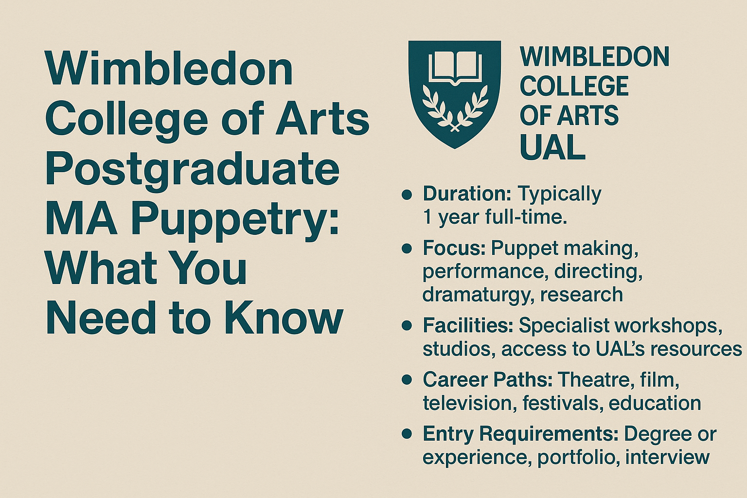 Wimbledon College of Arts Postgraduate MA Puppetry What You Need to Know